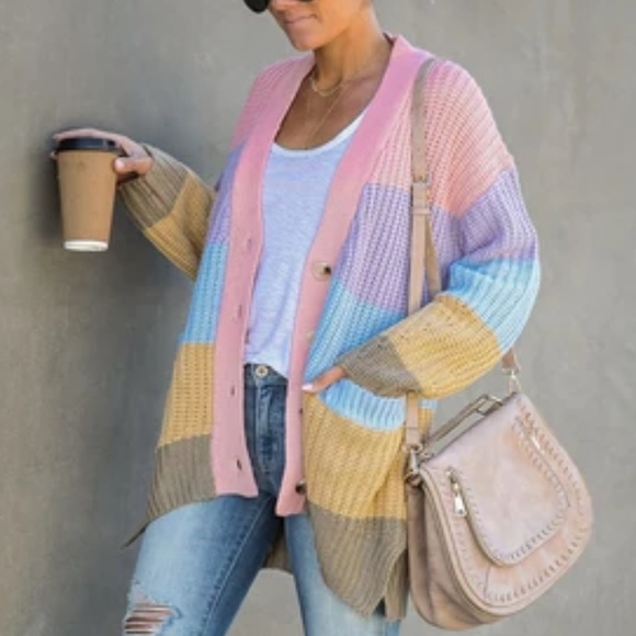 Sweaters - UNICORN Colorblock Cardigan